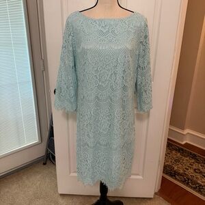 Jessica Howard Green Sheath Dress with Bateau Neckline  Size 16  NWT!